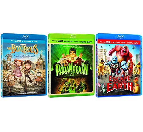 Blu-Ray 3D 3-Pack Eone/Alliance Films [Boxtrolls, Escape From Planet Earth, ParaNorman]