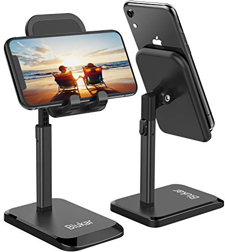 Blukar Soporte Móvil, Ajustable Soporte Teléfono Mesa Portátil con Almohadilla de Silicona Antideslizante Soporte Dock Base Ideal para Teléfono Móvil Phone, Android y Tablet