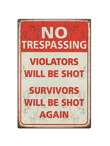 Boggevi Kells No Trespassing Nostalgic Vintage Retro Publicidad Metal Letrero de pared Placa – Letreros de metal para regalo 200 mm x 300 mm