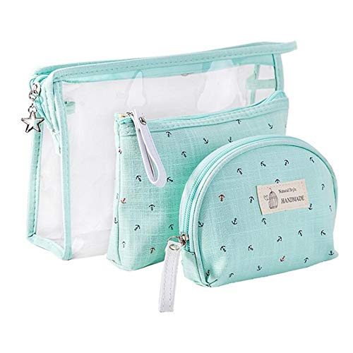 Bolsas de Aseo, RUISIKIOU 3 Sets Bolsa de Viaje de PVC Artículos de Aseo Kit de Maquillaje cosmético Cartera Transparente pequeña para Mujer