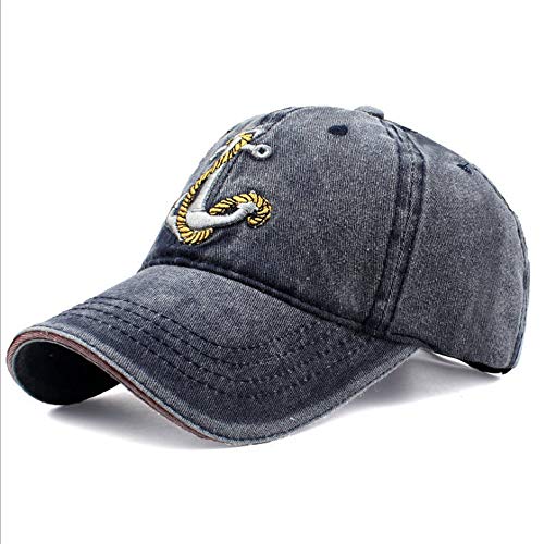 Bordado Ajustable Artesanal Ancla Gorra de béisbol Unisex Casual Street Hat Hip-Hop Sombrero Sombrero Deportivo Gorra de Marinero (Color : Navy)