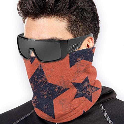 Braga Cuello Moto Calentador de Cuello Deporte Calentador Pasamontañas Polar Multifuncional Máscara Vintage Military Blue and Red Star Balaclava Bandanas Men's Women's Free UV Graphics Neck Gaiter W