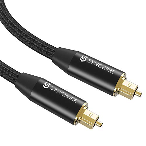 Cable Óptico – Syncwire 3M Audio Óptico Flexible de Puerto Toslink con Tejido de nylon y Conectores Recubiertos con Oro de 24 Quilates para la Soundbar, TVs, PS4, X-Box, DVD/CD, Home Theater y más