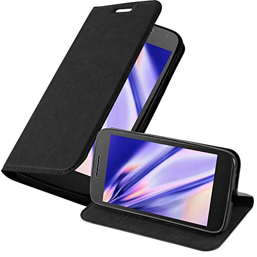 Cadorabo Funda Libro para Motorola Moto G4 Play en Negro Antracita - Cubierta Proteccíon con Cierre Magnético, Tarjetero y Función de Suporte - Etui Case Cover Carcasa