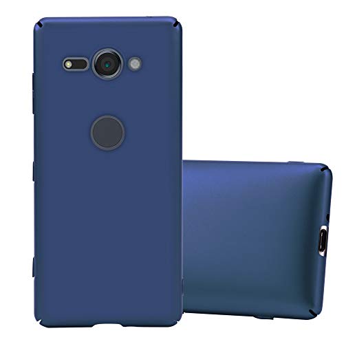 Cadorabo Funda para Sony Xperia XZ2 Compact en Metal Azul - Cubierta Protección de Plástico Duro Super Delgada e Inflexible con Antichoque - Case Cover Carcasa Protectora Ligera