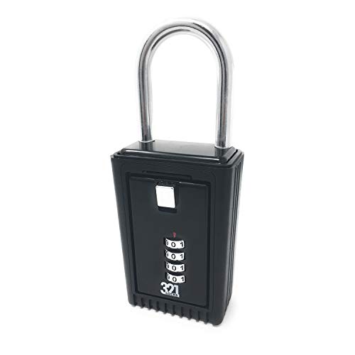 Caja de almacenamiento de llaves para instalar en el picaporte/Caja de Seguridad para instalar en cercas LB-20 - Combinación de clave de 4 dígitos - Para el hogar, trabajo, oficina