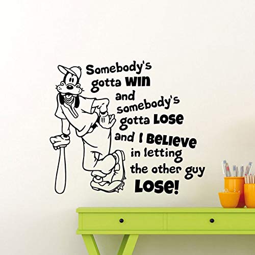 Calcomanías de pared de dibujos animados goofy sala de juegos regalo para niños pegatinas de vinilo béisbol deportes gimnasio cartel de bebé jardín de infantes arte decorativo mural