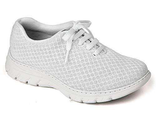 CALPE Blanco Talla 38, Zapatilla de Trabajo para sanidad y hostelería Unisex certificada CE EN ISO 20347 Marca DIAN