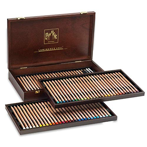 Caran d 'Ache Luminance 6901 – Estuche de madera, surtido 80 lápices – 76 + 4 colores dobles