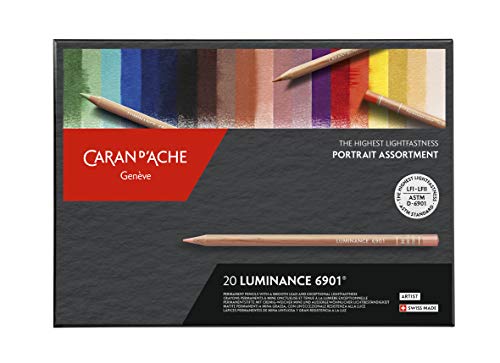 Caran d'Ache Luminance Portrait Surtido de 20 colores, multicolor, 26 x 19 x 2 cm