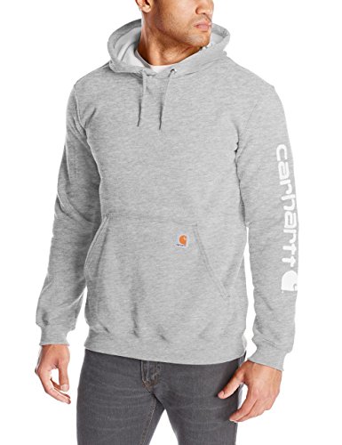 Carhartt Sweatshirt Sleeve Logo Hooded, Color:heather grey;Größe:S