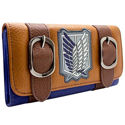 Cartera de Attack on Titan Survey Corps Logo Marrón