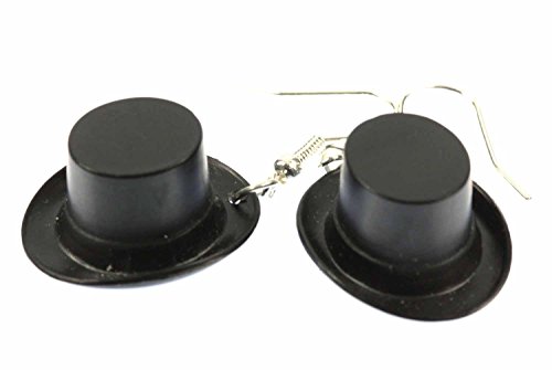 Cilindro pendientes sombrero sombrero sombreros mágicos Miniblings pendientes de circo mago negro