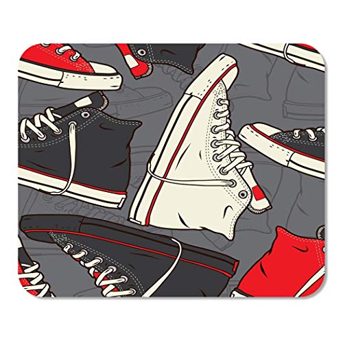 Converse Colorido con Zapatillas de Deporte Calzado Chuck Roll Rock Walking School Outline Alfombrilla antidesgaste,Alfombrilla Cosida,Alfombrilla de Goma,Alfombrilla de ratón para Juegos