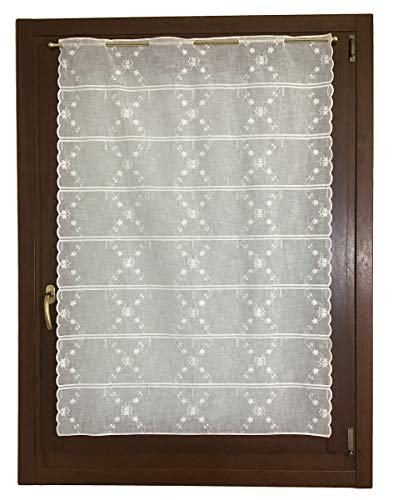 Cortina de Media Altura Visillos para Ventana y Puerta Ancho 45/60 / 90 cm Longitud Individual (axl - 1 * 60x194 cm)