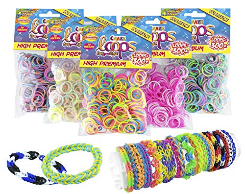 Craze 51147 - Juego de 300 anillos de silicona de colores prémium para pulsera, bandas de silicona, goma Mega US-Trend 51147, multicolor , color/modelo surtido