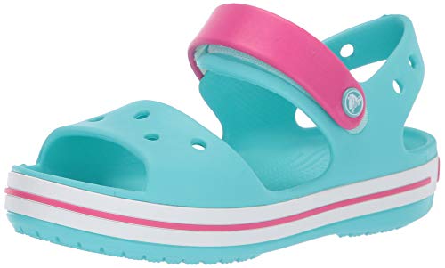 Crocs Crocband Sandal Kids, Sandalias Unisex Niños, Azul (Pool/Candy Pink 4FV), 25/26 EU