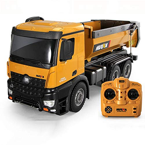 DBXMFZW RC Car, 1/14 Modelo de Escala Control Remoto Ingeniería Vehículo 2.4G Radio RC Truco de construcción One Key Lift RC Dump Truck Varilla hidráulica Regalos para niños Mayores de 3 años