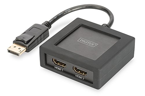 Digitus DS de Trendkontor 45403 4 K DisplayPort a HDMI Splitter, 1 x Entrada, 2 x Salida, admite 4 K2 K/30hz Negro