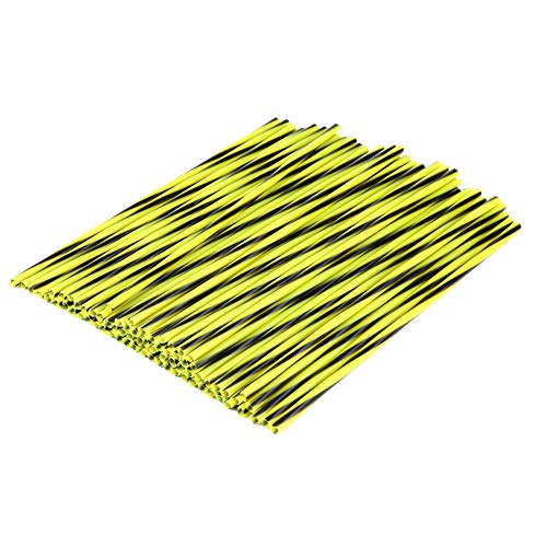 Dilwe Spoke Skins - Cubiertas para radios de Moto (72 Unidades) Default Giallo Fluorescente