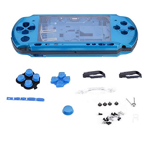 Diyeeni Juego Shell, Reemplazo de Material de PC, Consola de Carcasa Completa Juego Shell Caso, Cubierta Piezas de Reparación Exclusivas para PSP 3000(Azul)