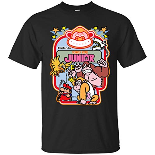 Donkey Kong Junior Arcade Cabinet Decal Retro Gaming, Gamer G500 Gildan Mens T Shirt,Black,Small