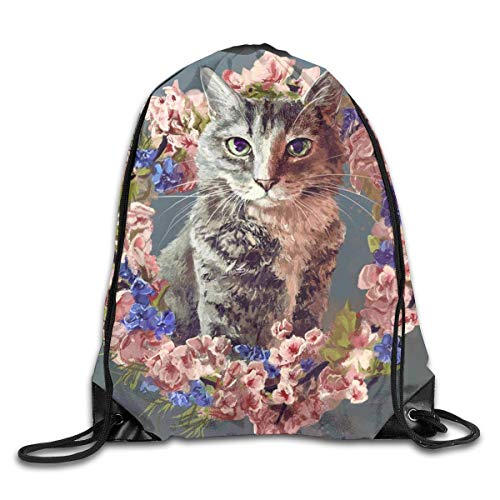 Drempad Bolsos De Gimnasio,Mochilas, Drawstring Bags Bowser Flower Cat Garland Shoulder Bags Travel Sport Gym Backpack Yoga Runner Daypack Shoe Bags