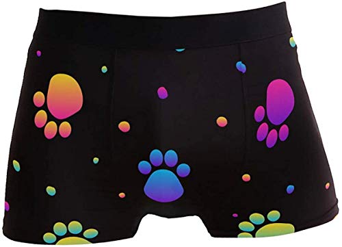 DUTRIX Calzoncillos Tipo bóxer con Estampado de Perros Coloridos para Hombres, gráfico, Divertido, Suave, poliéster, Licra, S-XL