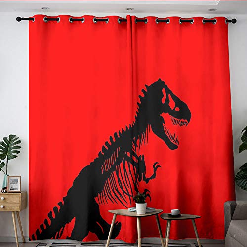 Elliot Dorothy Jurassic Park Dinosaurs Movie Poster Solid Grommet Blackout Curtains Kids Decor Patterned Curtains Window Curtain Fabric for Windows Decoration W55 x L45