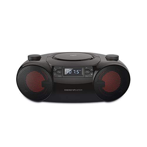 Energy Sistem Boombox 6 Altavoz portátil con Bluetooth (Bluetooth, CD Player, 12 W, LED Lights, USB&SD MP3 Player, FM Radio)