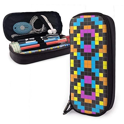 Estuche colorido para lápices Tetris para niños y niñas, estuche grande para lápices para estudiantes, universidad, suministros escolares y oficina