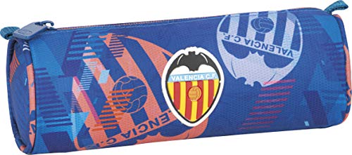 Estuche Organizador Escolar Valencia CF | Estuche de Cremallera Metalica Gruesa, Estuche Gran Capacidad Redondo con Bolsillo de Único Compartimento - Medidas 21 x 7 x 7 cm - Color Azul