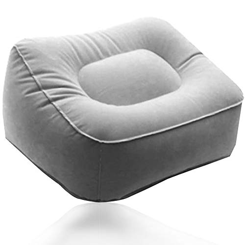 FANDE Pies Inflables Resto Almohada, Portátil Inflable Reposapiés, Viajes Inflable Resto del Pie, Adecuado para Viajes en avión y en Coche y en el hogar y la Oficina, Gris