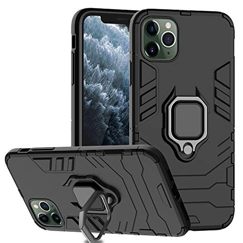 Ferilinso Funda para iPhone 11 Pro MAX Funda, Elegante Armadura híbrida Robusta Funda de Doble Capa de Alta Resistencia para PC Duro Caso para Funda iPhone 11 Pro MAX (Negro)