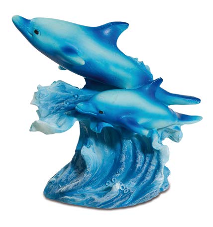 Figura de delfín de resina en bolsa regalo 7/9/6 cm (c)