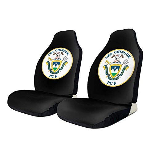 fingww Asiento Delantero del Coche Funda Na-Vy USS Chinook Pc-9 SUV Fundas De Asiento De Coche Protector Universal Funda De Asiento De Coche Conjunto De Camión De 2 Vehículos Coche Hermo