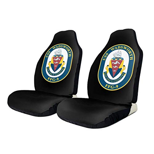 fingww Asiento Delantero del Coche Funda Na-Vy USS Wadsworth (Sombreado) FFG-9 Funda De Asiento De Coche para Vehículo SUV Fundas De Asiento De Coche Universales Protector Hermoso Camión