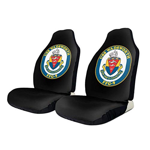 fingww Protector De Asiento Na-Vy USS Wadsworth FFG-9 Funda De Asiento De Coche SUV Juego De 2 Fundas De Asiento De Coche Protector Universal Camión Vehículo Coche Hermoso Colorido