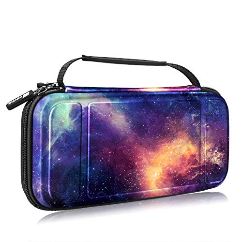 Fintie Funda Portátil para Nintendo Switch - [Antichoque] Bolsa Dura de Transporte con 10 Ranuras y Bolsillo Interno para la Videoconsola Joy-con de Nintendo Switch, Galaxia