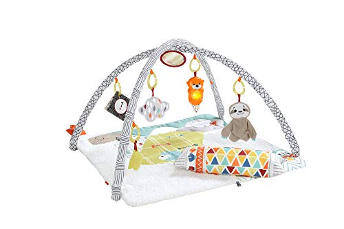 Fisher-Price Gimnasio sensorial llama, manta de juego para bebés recién nacidos (Mattel GKD45)