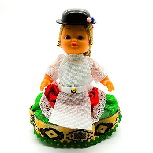 Folk Artesanía Muñeca Regional colección de 15 cm con Vestido típico Gran Canaria Islas Canarias España.