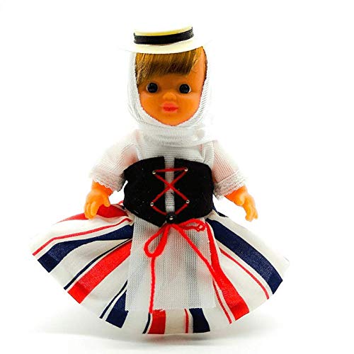 Folk Artesanía Muñeca Regional colección de 15 cm con Vestido típico Lanzaroteña Lanzarote Islas Canarias España.