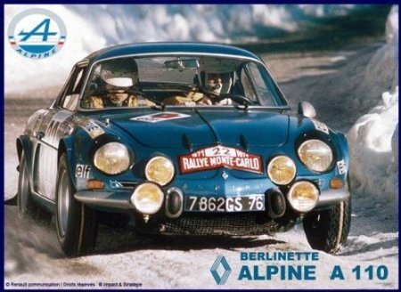 FRANCIA VINTAGE PLACA METAL 30x20cm PUB RETRO ALPINE RENAULT A110 RALLYE CARRERA MONTE CARLO