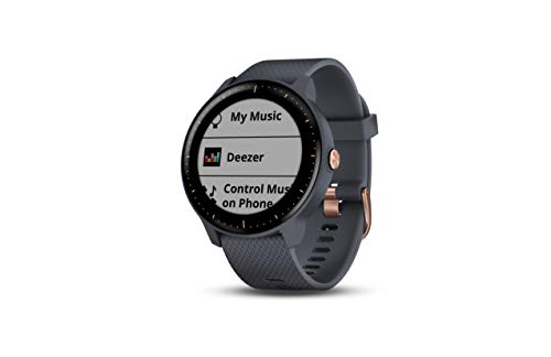 Garmin Smartwatch Vivoactive 3 Music GPS Mano Ciclismo Unisex Adulto, Azul (Rose Gold/Granite Blue Band), Talla única