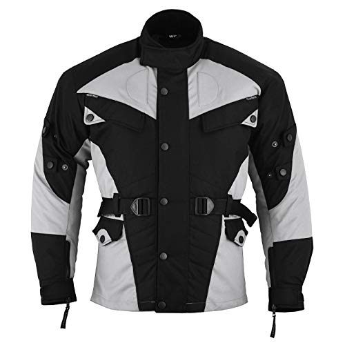 German Wear GW302J - Chaqueta de moto, negro/gris claro, XXL