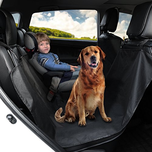 GHB Cubierta Universal Protector Impermeable de Tapicería de Coche para Perros Mascotas y Viajes con Hebilla de Seguridad