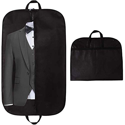 Grneric 2 Piezas Funda Transpirable para Traje con Asas de Viaje, Funda Plegable para Traje de Ropa, Cubierta de Ropa con Cremallera Organizador(100 * 60cm)