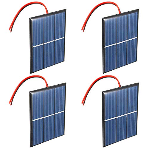 GTIWUNG Juego de 4 Piezas 1.5V 0.65W 60X80mm Micro Mini Células de Panel Solar para Energía de Energía Solar, Hogar DIY, Proyectos Científicos - Juguetes - Cargador de Batería