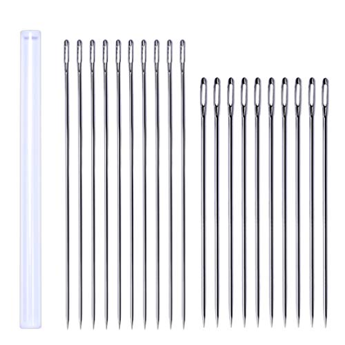 HEALLILY 20Pcs Agujas de Coser a Mano de Ojo Grande Agujas de Coser de Ojo Grande en Tubo de Almacenamiento para Hacer Muñecas de Coser Terminando Proyectos de Ganchillo