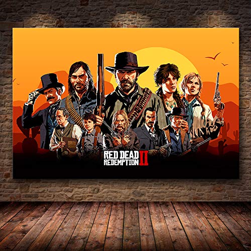 H/M Juego Clásico Red Dead Redemption 2 Póster De Arte HD Lienzo De Bricolaje Bar Dormitorio Hogar Sala De Estar Decoración Pintura Al Óleo Sin Marco 50X70Cm 4739H